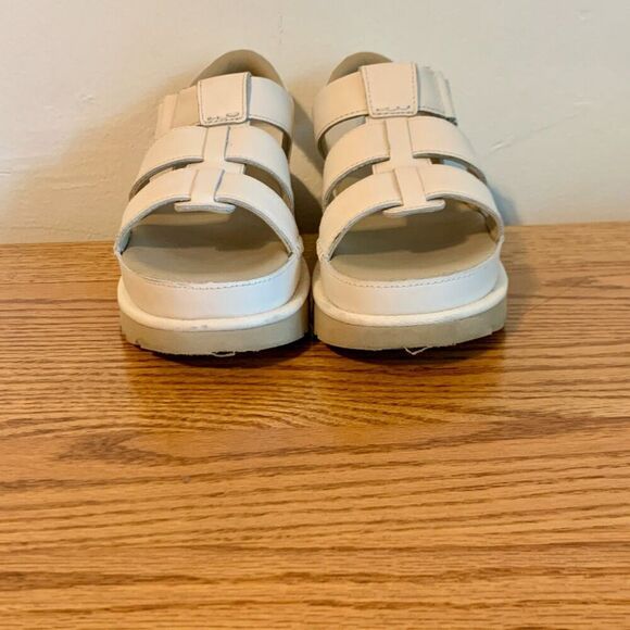 UGG Goldenstar Platform Sandal 6 Cream White Strappy Leather Chunky Strap Summer - Picture 6 of 16